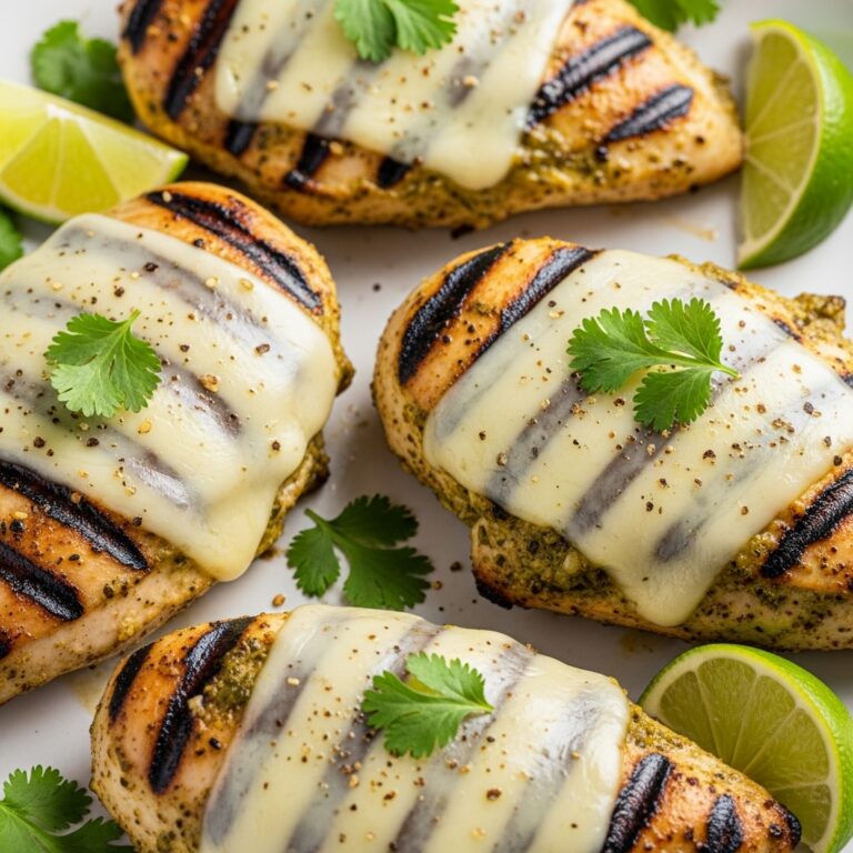 Grilled Salsa Verde Pepper Jack Chicken