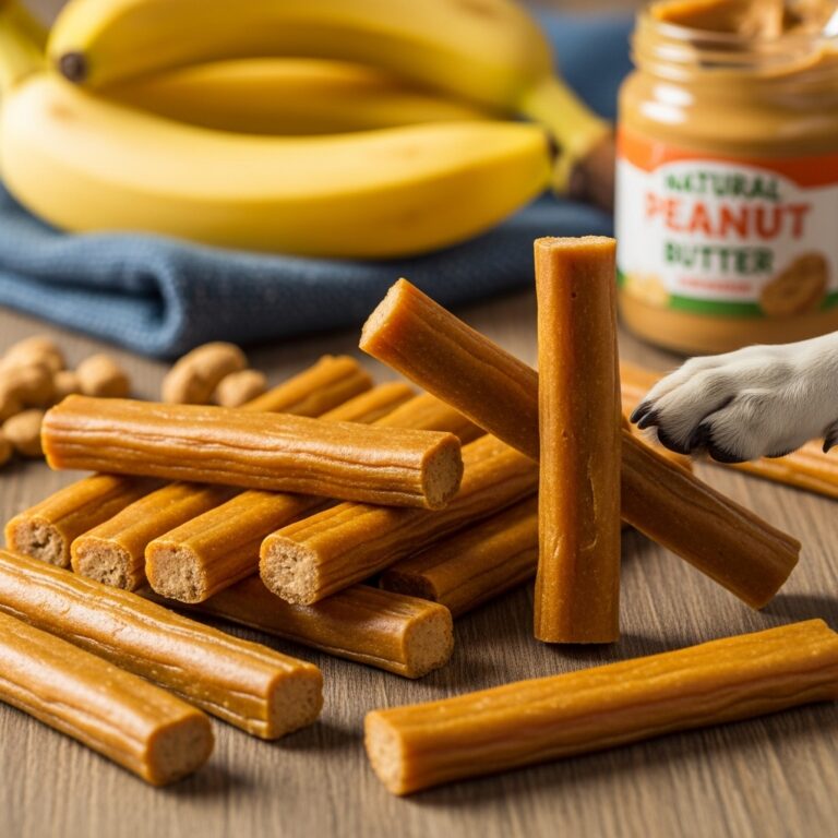 Homemade Banana and Peanut Butter Chew Stick Recipe for Dogs