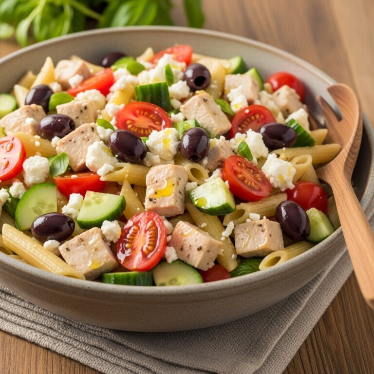 Mediterranean Chicken Pasta Salad