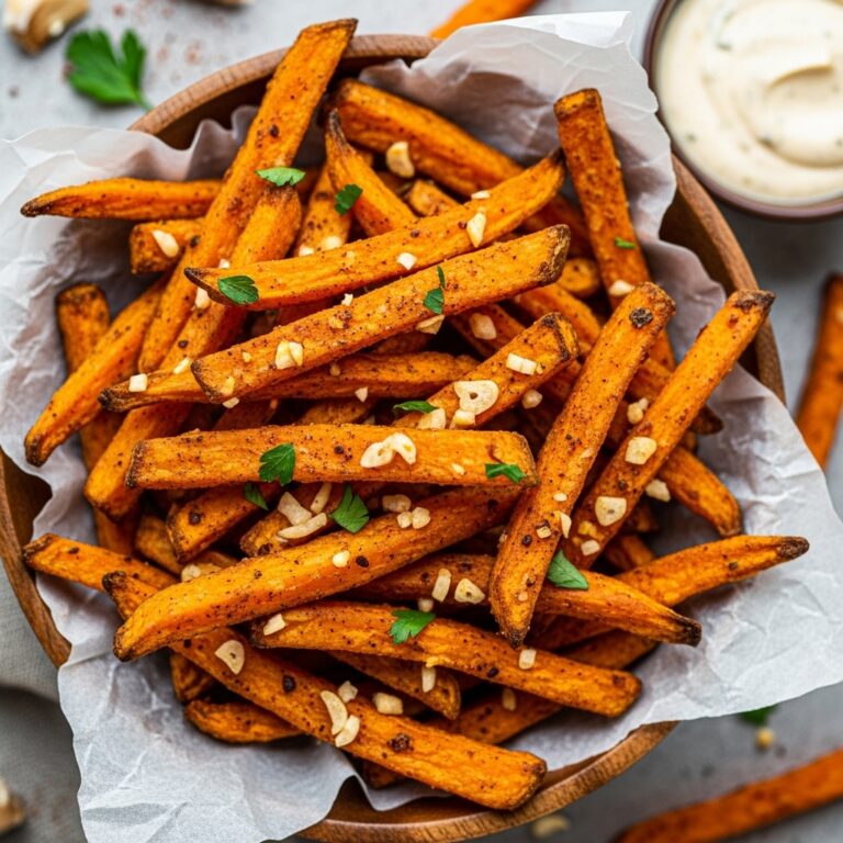 Spicy Garlic Sweet Potato Fries