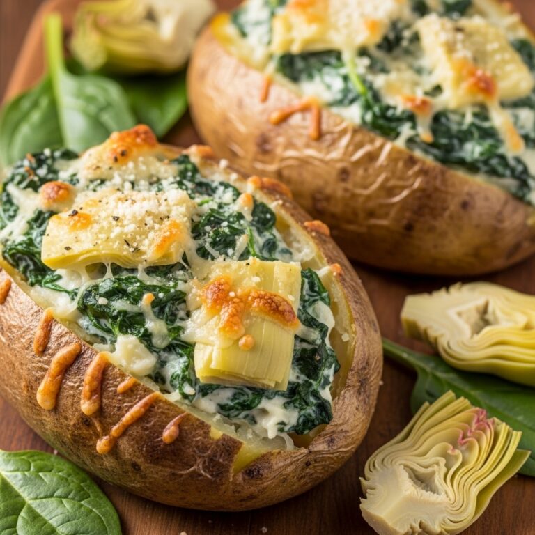 Spinach Artichoke Baked Potato