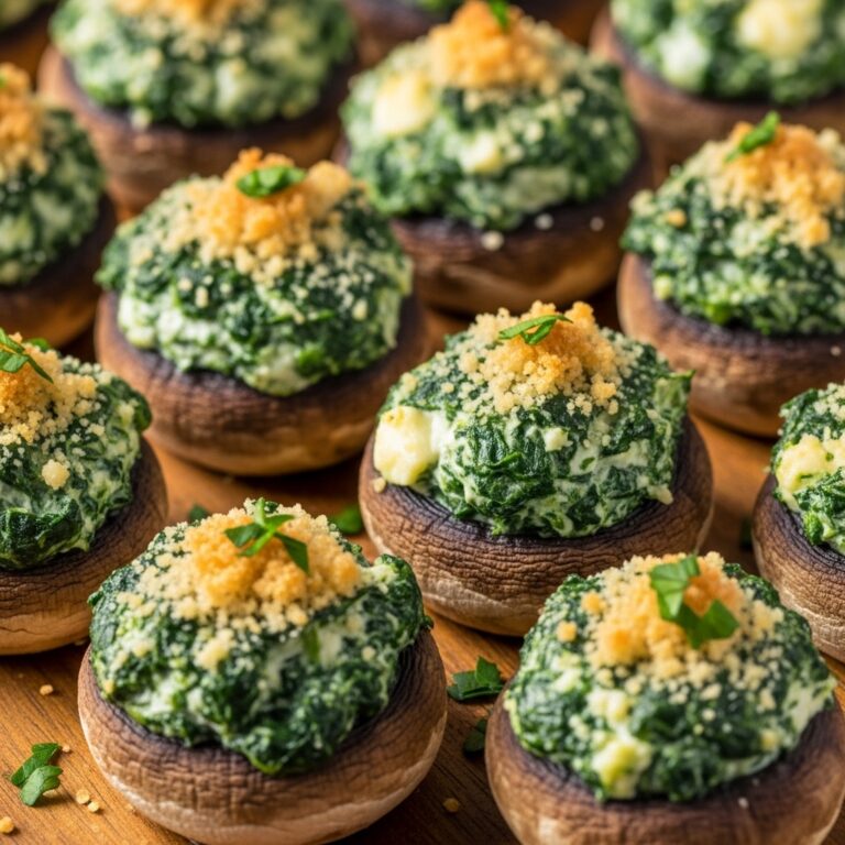 Spinach and Cheese Stuffed Mushrooms