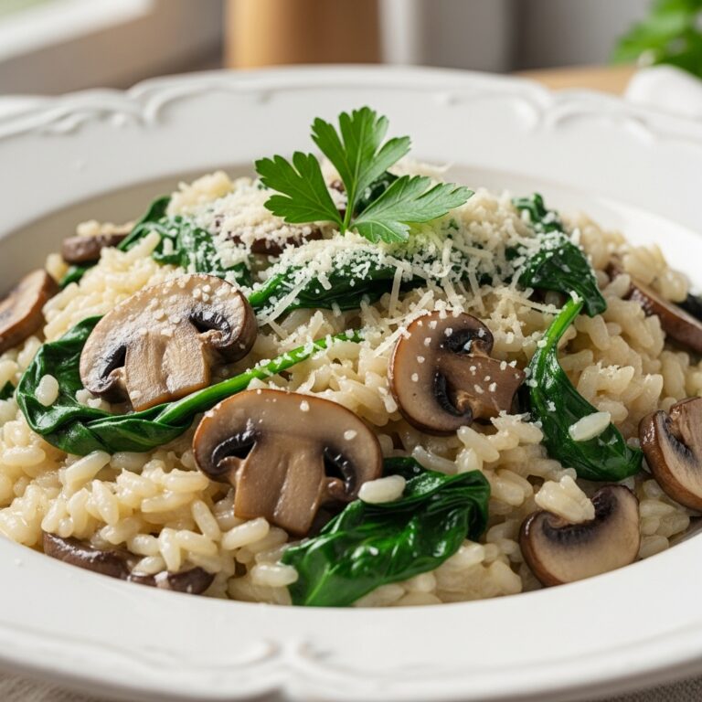 Spinach and Mushroom Risotto