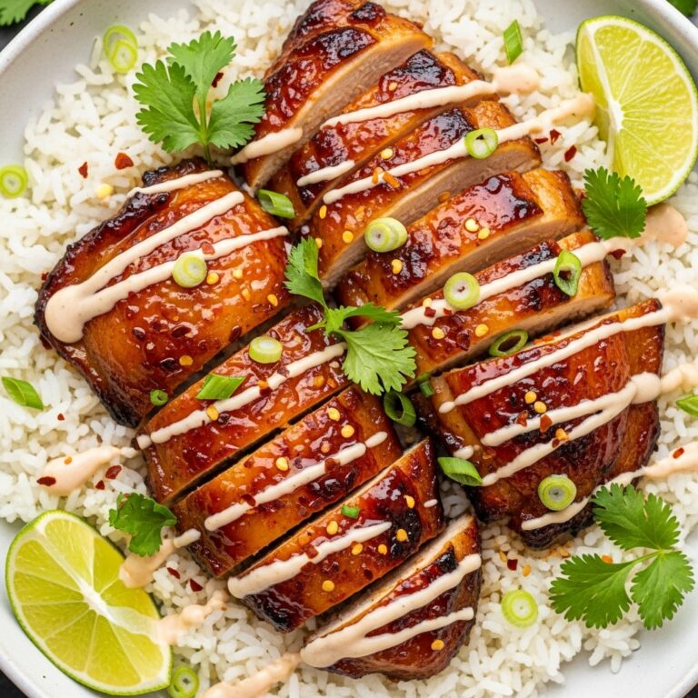Sweet Chili Chicken Bowl with Coconut Lime Drizzle