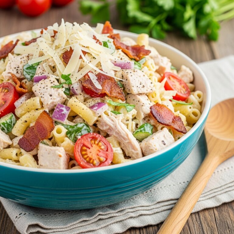 Chicken Turkey Bacon Ranch Pasta Salad