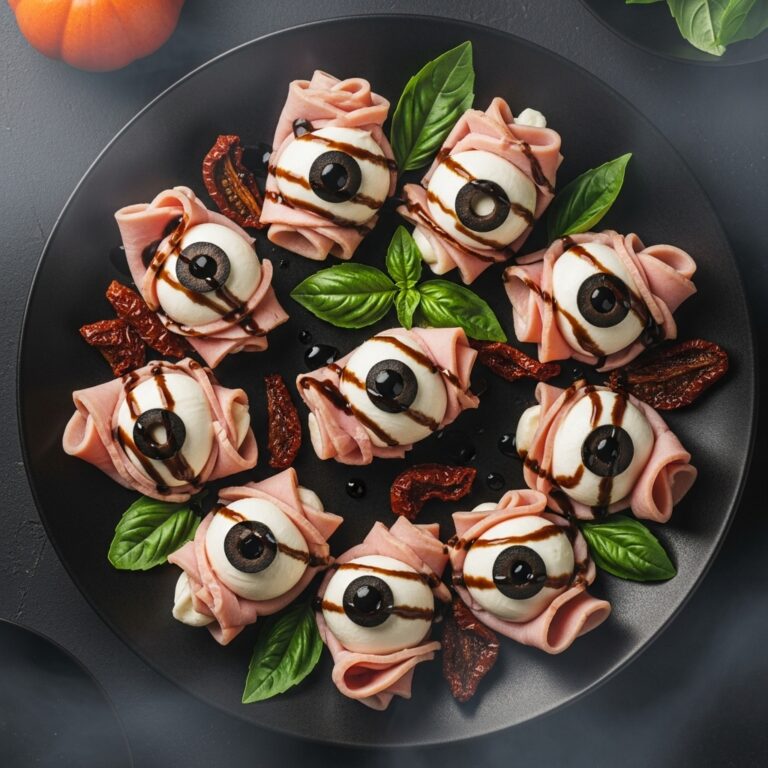 Halloween Antipasto Eyeballs Appetizer