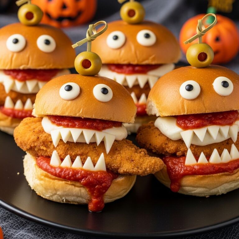 Halloween Chicken Parm Sliders