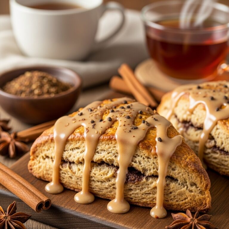 Homemade Chai Scones with Maple Chai Glaze