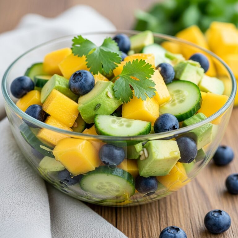Mango Cucumber Salad with Blueberries and Avocado
