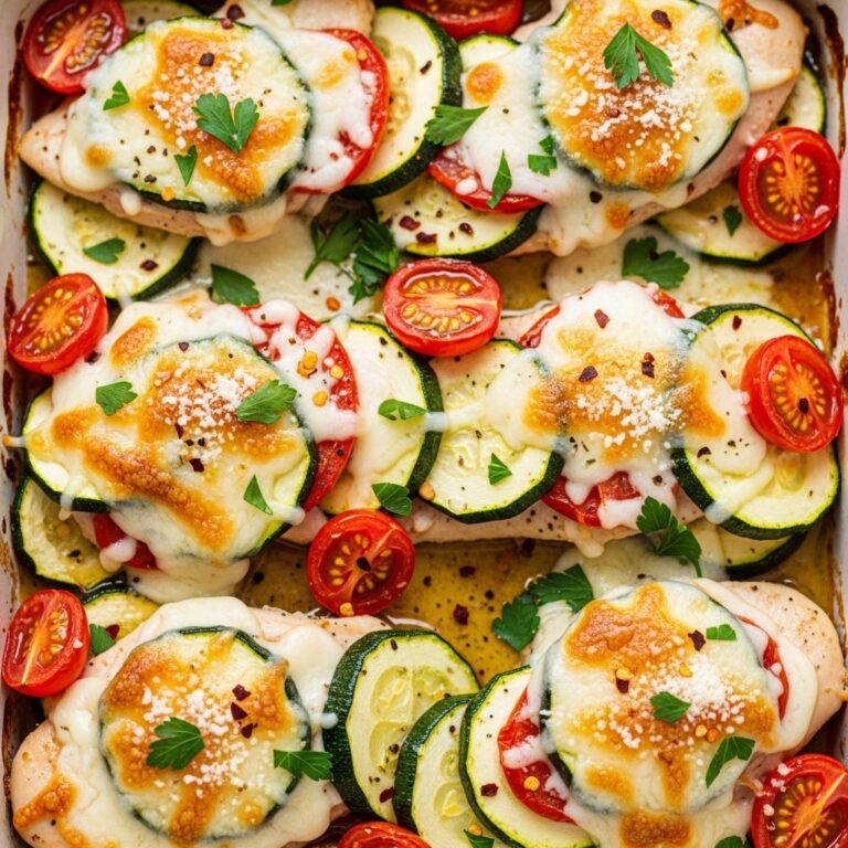 Mediterranean Chicken Zucchini Bake  Healthy Flavorful  Easy