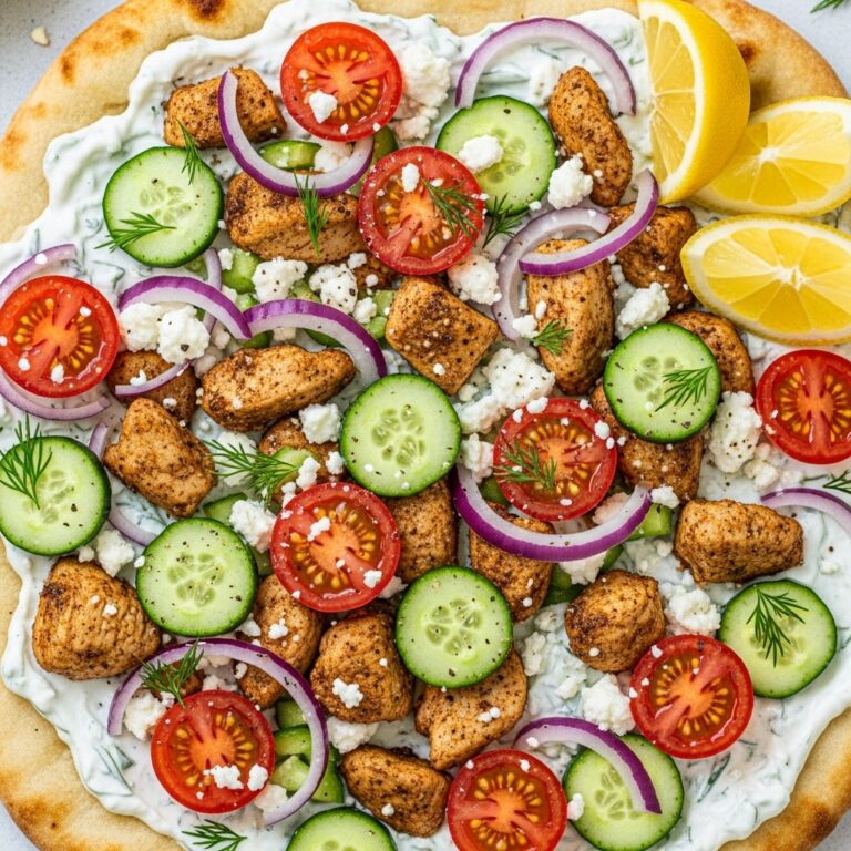 Tzatziki Chicken amp Veggie Naan Pizza