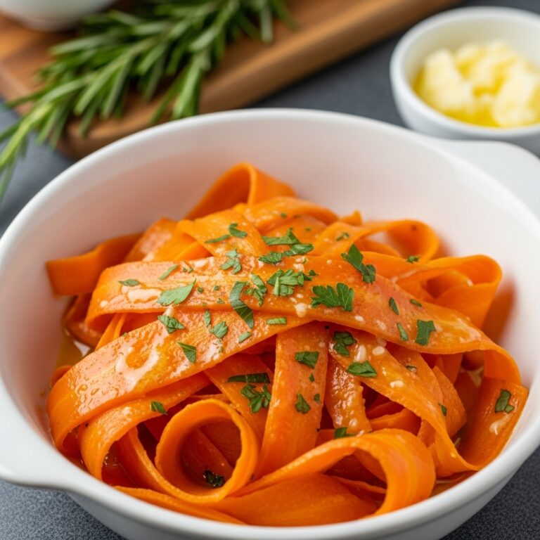 Carrot Ribbons in Rosemary Butter Sauce