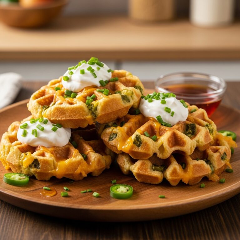 Cheddar Jalapeño Cornbread Waffles
