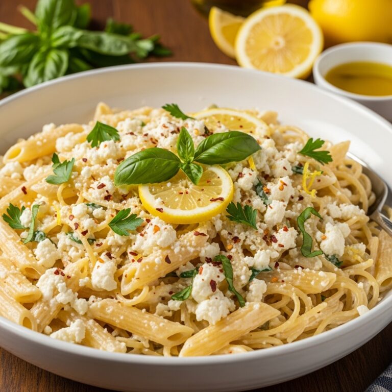 Creamy Lemon Feta Pasta Recipe