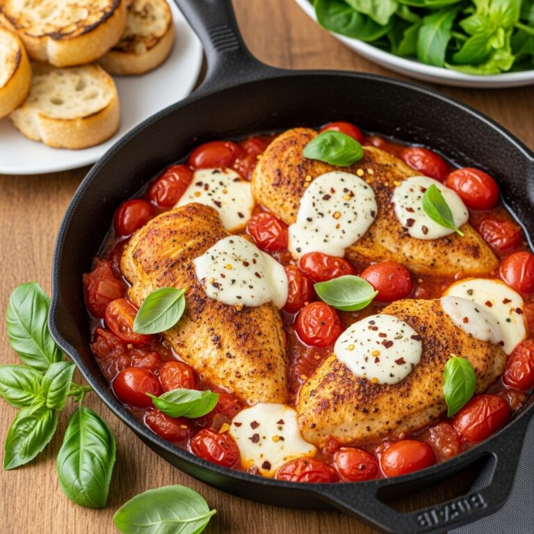 Garlic Tomato Chicken with Mozzarella