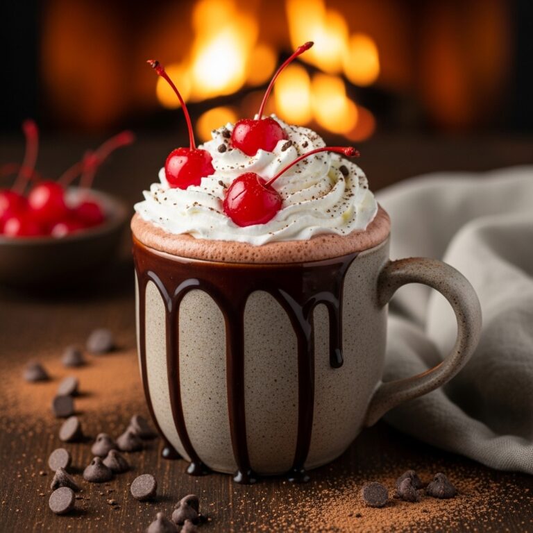 Slow Cooker Chocolate Covered Cherry Hot Chocolate