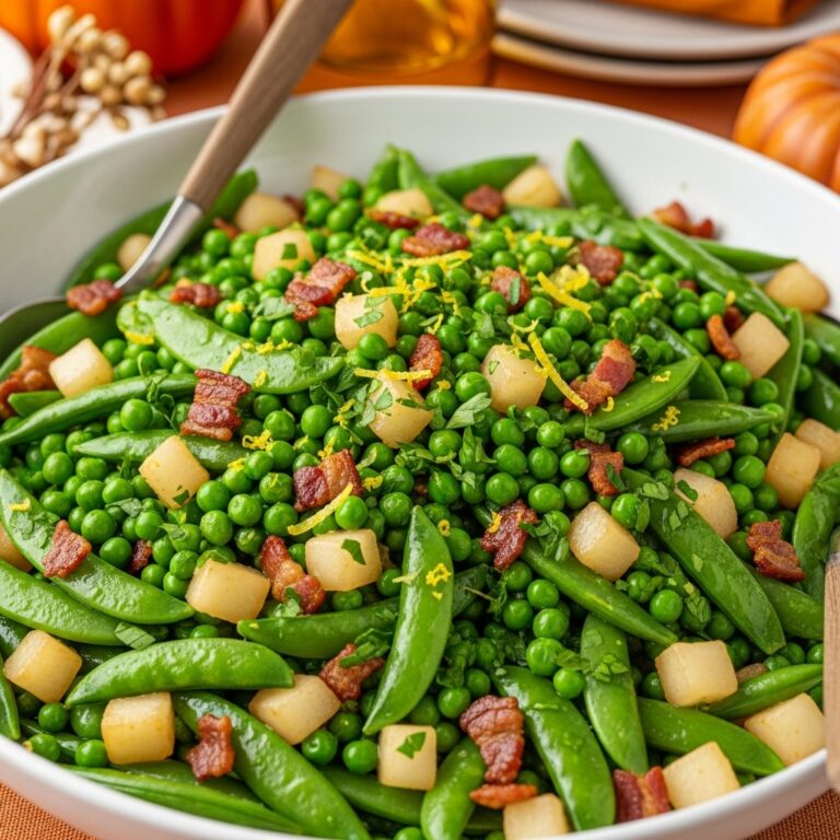 Thanksgiving Peas with Pear and Pancetta