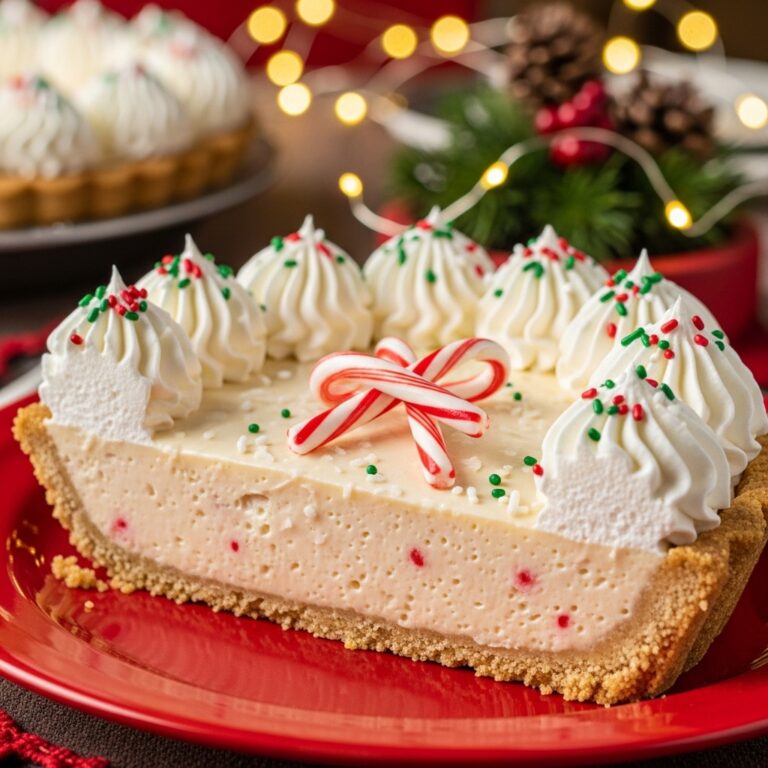 White Chocolate Candy Cane Pie